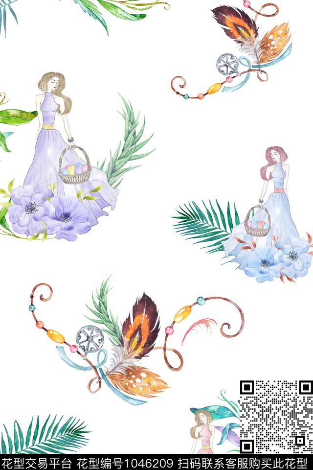 民族风花卉女装数码印花华亿平台下载（图片编号: 1046209） - 瓦栏（Walan）