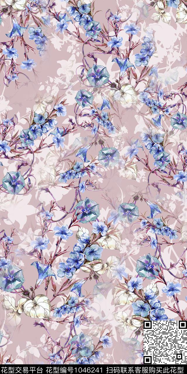 数码华亿平台花卉桃花数码印花华亿平台下载（图片编号: 1046241） - 瓦栏（Walan）