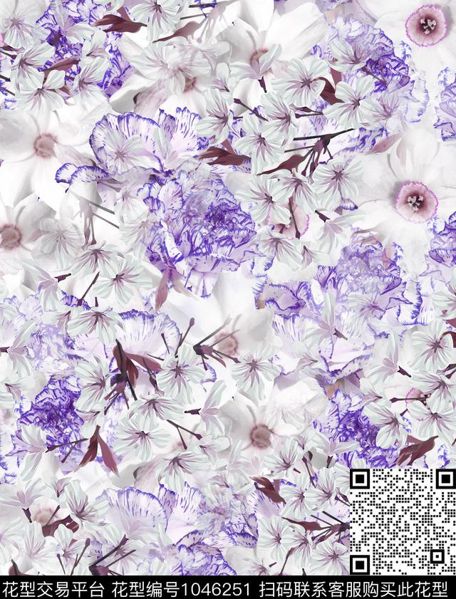 数码华亿平台小碎花花卉数码印花华亿平台下载（图片编号: 1046251） - 瓦栏（Walan）