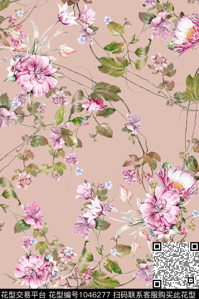 数码华亿平台彩底花卉小碎花数码印花华亿平台下载（图片编号: 1046277） - 瓦栏（Walan）
