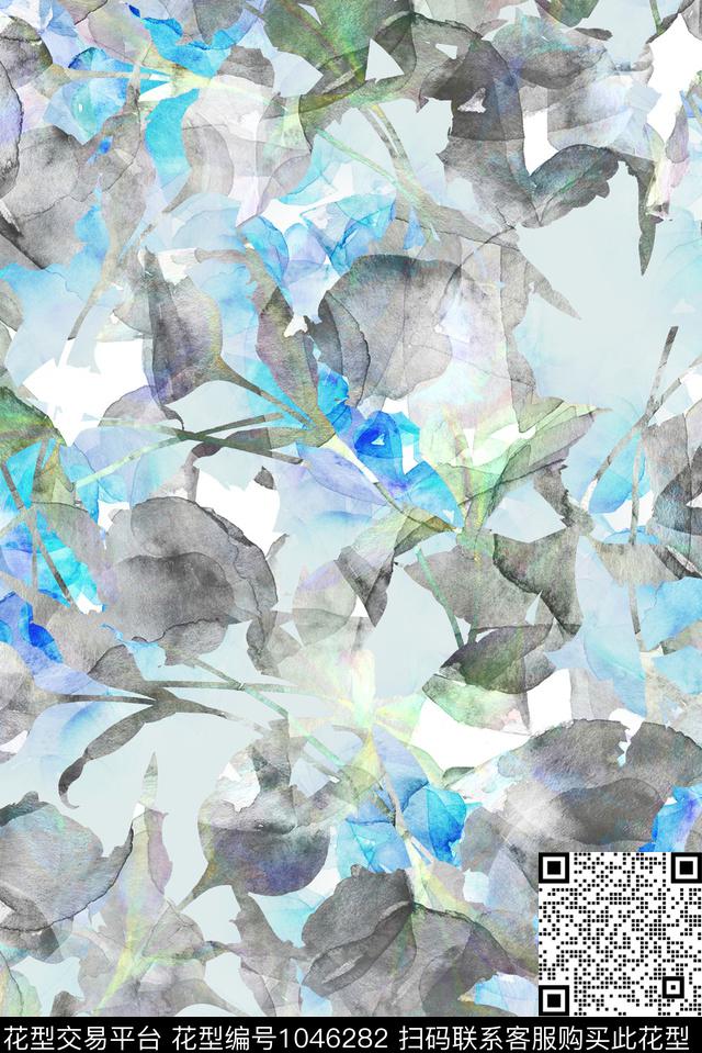 数码华亿平台抽象花卉花卉数码印花华亿平台下载（图片编号: 1046282） - 瓦栏（Walan）
