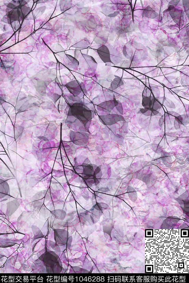数码华亿平台小碎花朦胧花卉数码印花华亿平台下载（图片编号: 1046288） - 瓦栏（Walan）