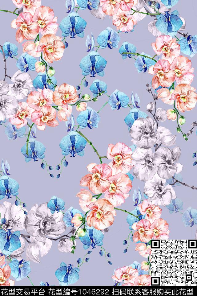 小碎花花卉彩地花卉数码印花华亿平台下载（图片编号: 1046292） - 瓦栏（Walan）