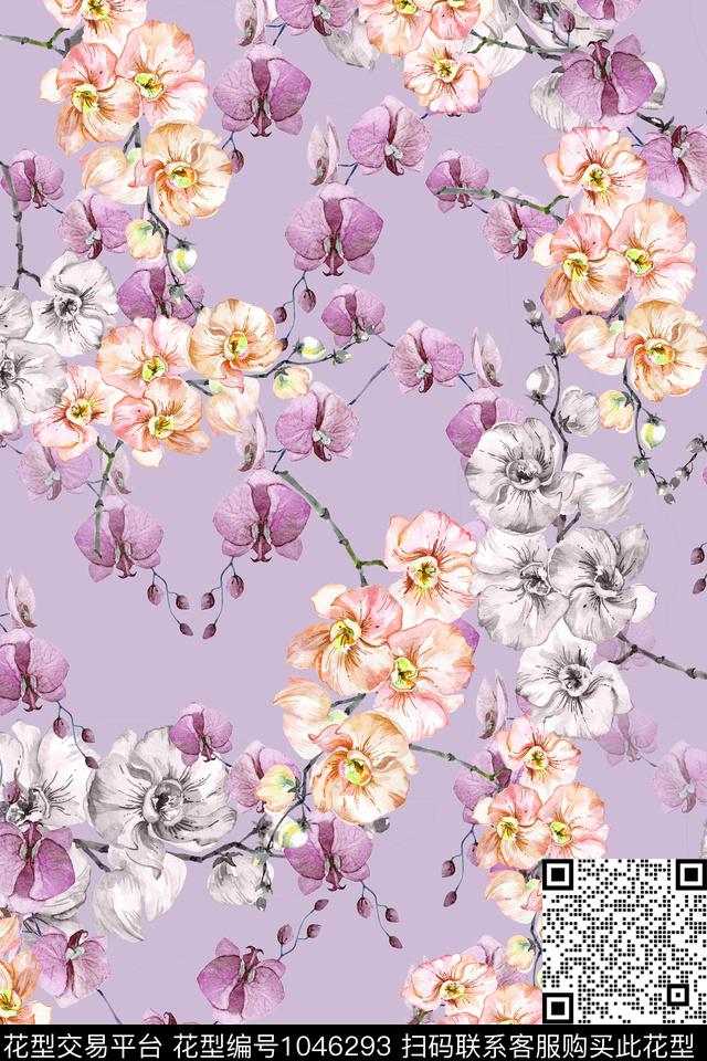 小碎花花卉彩地花卉数码印花华亿平台下载（图片编号: 1046293） - 瓦栏（Walan）