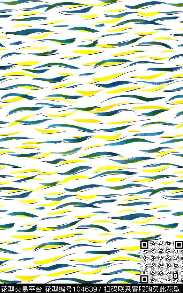 趣味线条抽象传统印花华亿平台下载（图片编号: 1046397） - 瓦栏（Walan）