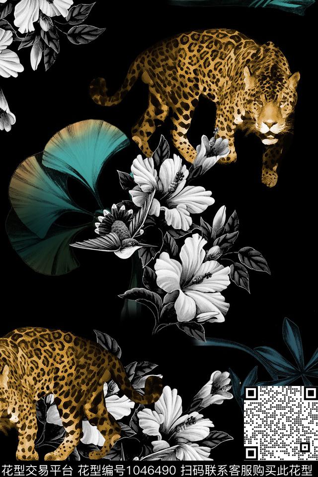 潮牌大牌风老虎数码印花华亿平台下载（图片编号: 1046490） - 瓦栏（Walan）