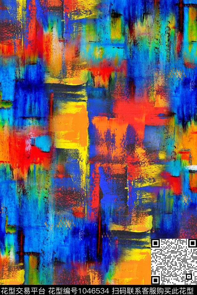 抽象几何纹理数码印花华亿平台下载（图片编号: 1046534） - 瓦栏（Walan）