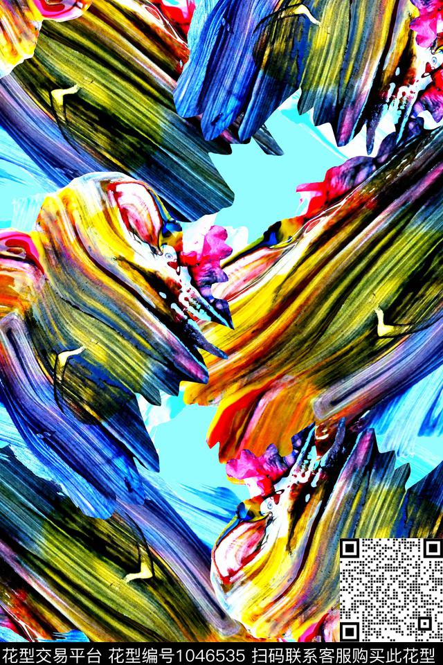 抽象几何纹理数码印花华亿平台下载（图片编号: 1046535） - 瓦栏（Walan）