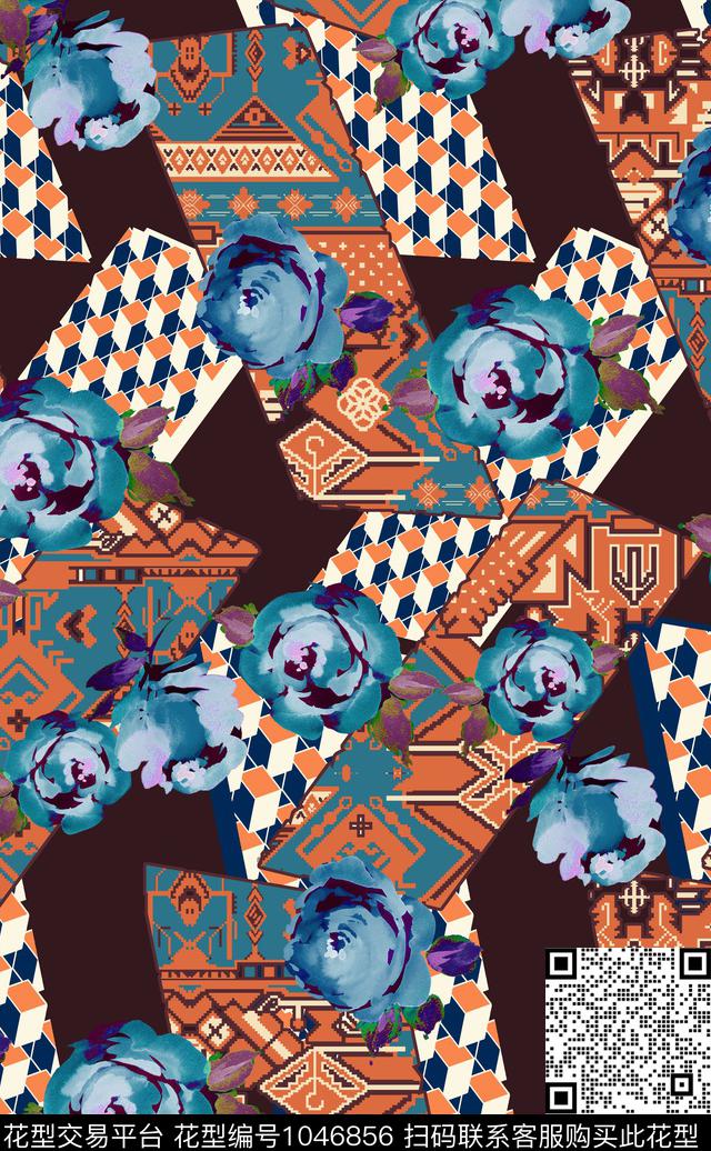 数码华亿平台彩底花卉女装数码印花华亿平台下载（图片编号: 1046856） - 瓦栏（Walan）