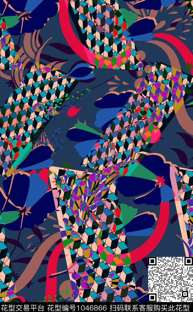 数码华亿平台3D立体抽象数码印花华亿平台下载（图片编号: 1046866） - 瓦栏（Walan）