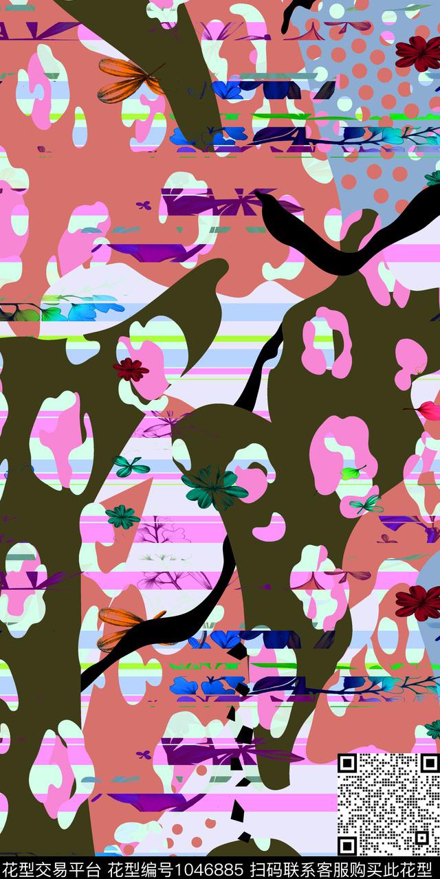 数码华亿平台抽象女装数码印花华亿平台下载（图片编号: 1046885） - 瓦栏（Walan）