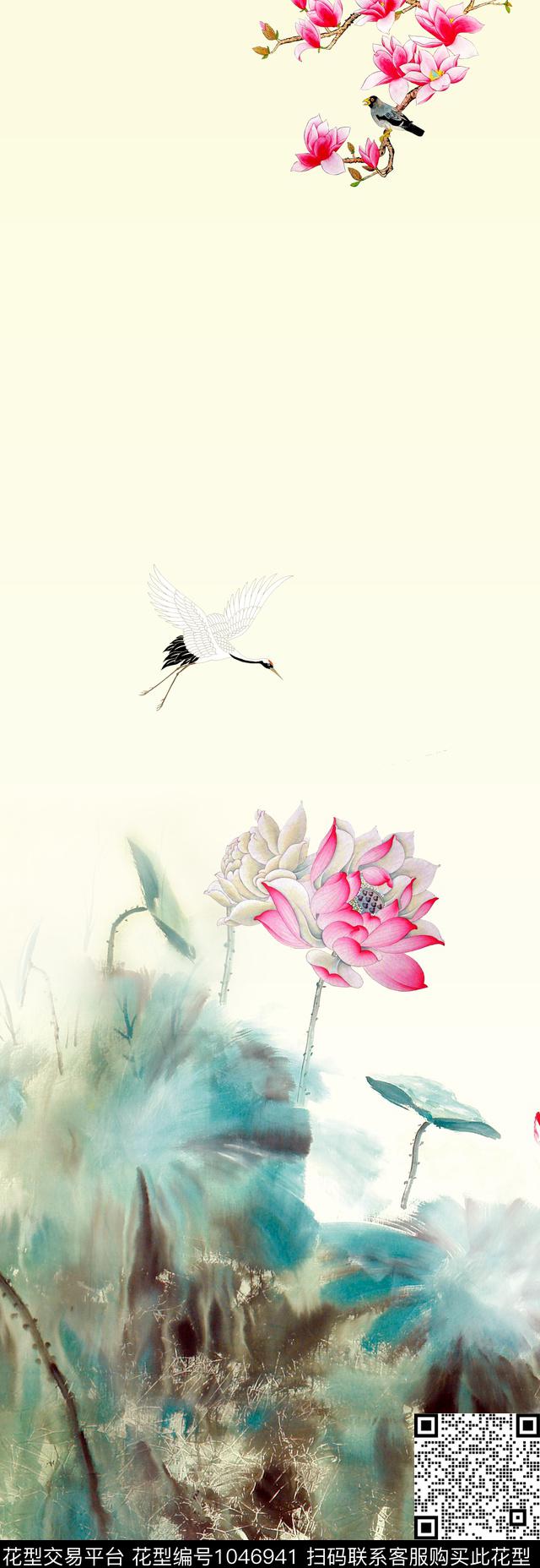 中国风数码华亿平台中国风定位花数码印花华亿平台下载（图片编号: 1046941） - 瓦栏（Walan）