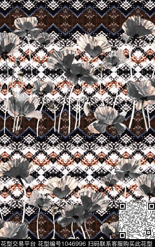 数码华亿平台小碎花抽象数码印花华亿平台下载（图片编号: 1046996） - 瓦栏（Walan）