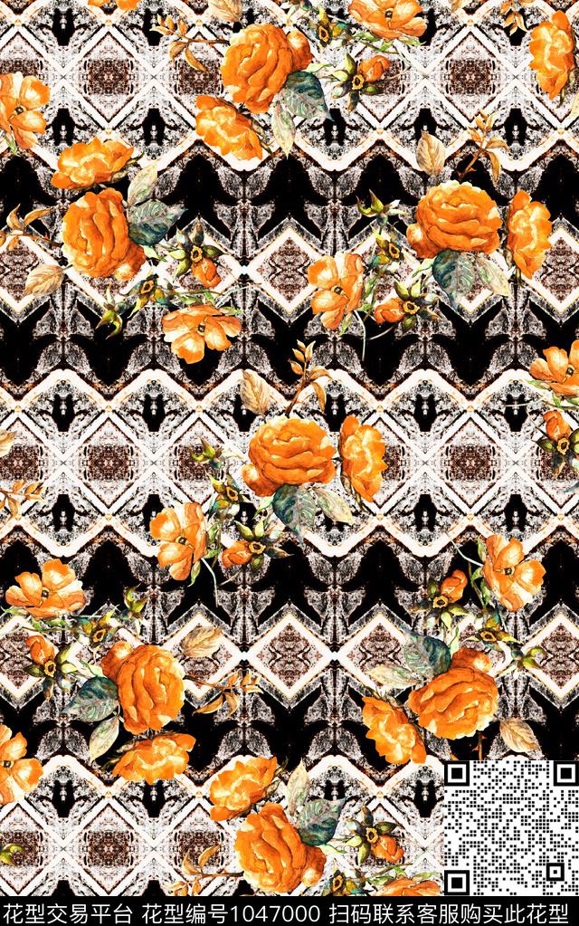 数码华亿平台小碎花抽象数码印花华亿平台下载（图片编号: 1047000） - 瓦栏（Walan）