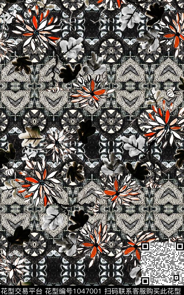 数码华亿平台小碎花抽象数码印花华亿平台下载（图片编号: 1047001） - 瓦栏（Walan）
