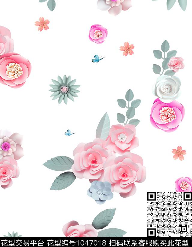 鲜花小碎花春夏华亿平台数码印花华亿平台下载（图片编号: 1047018） - 瓦栏（Walan）