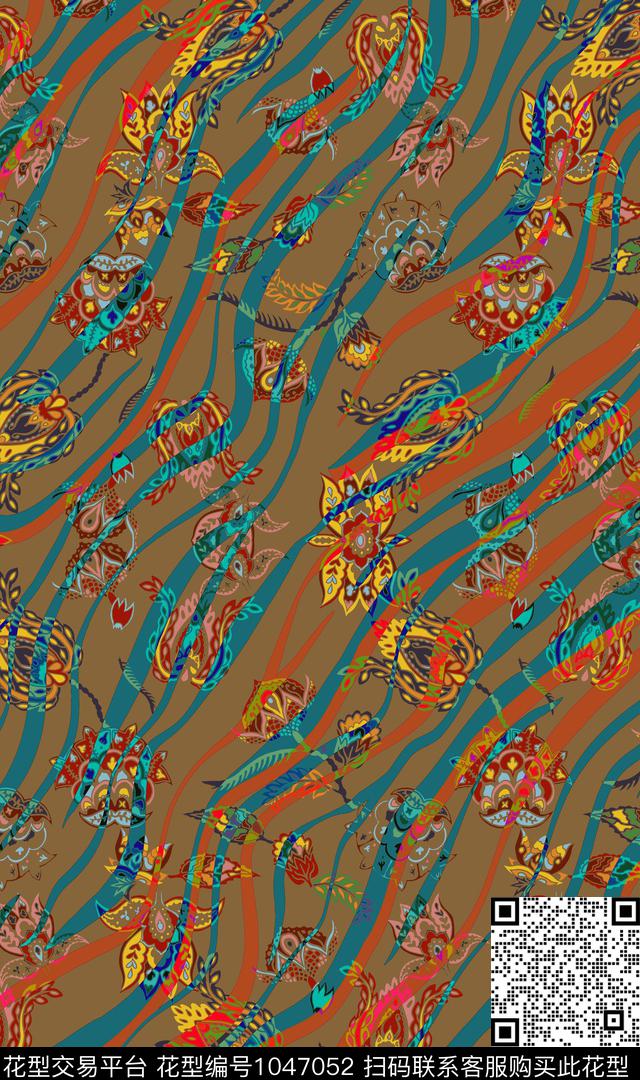 数码华亿平台女装几何数码印花华亿平台下载（图片编号: 1047052） - 瓦栏（Walan）