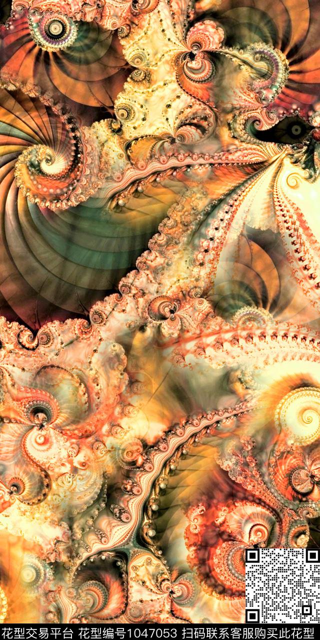 炫彩肌理抽象数码印花华亿平台下载（图片编号: 1047053） - 瓦栏（Walan）