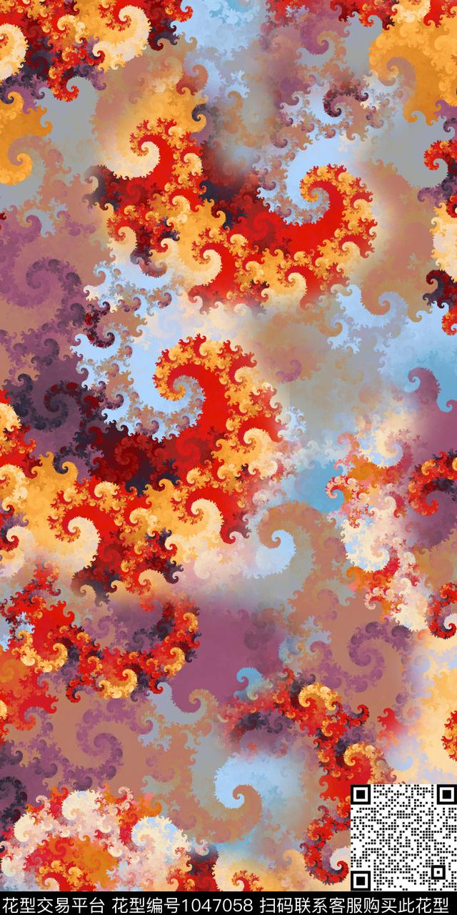 炫彩肌理抽象数码印花华亿平台下载（图片编号: 1047058） - 瓦栏（Walan）
