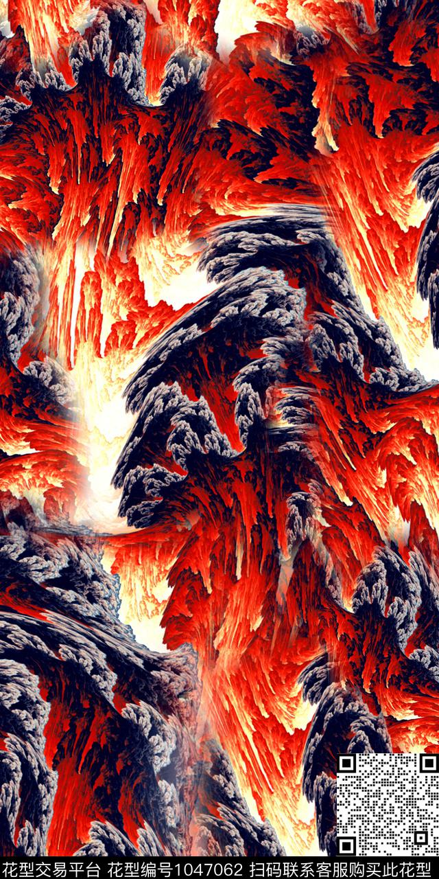 炫彩肌理抽象数码印花华亿平台下载（图片编号: 1047062） - 瓦栏（Walan）