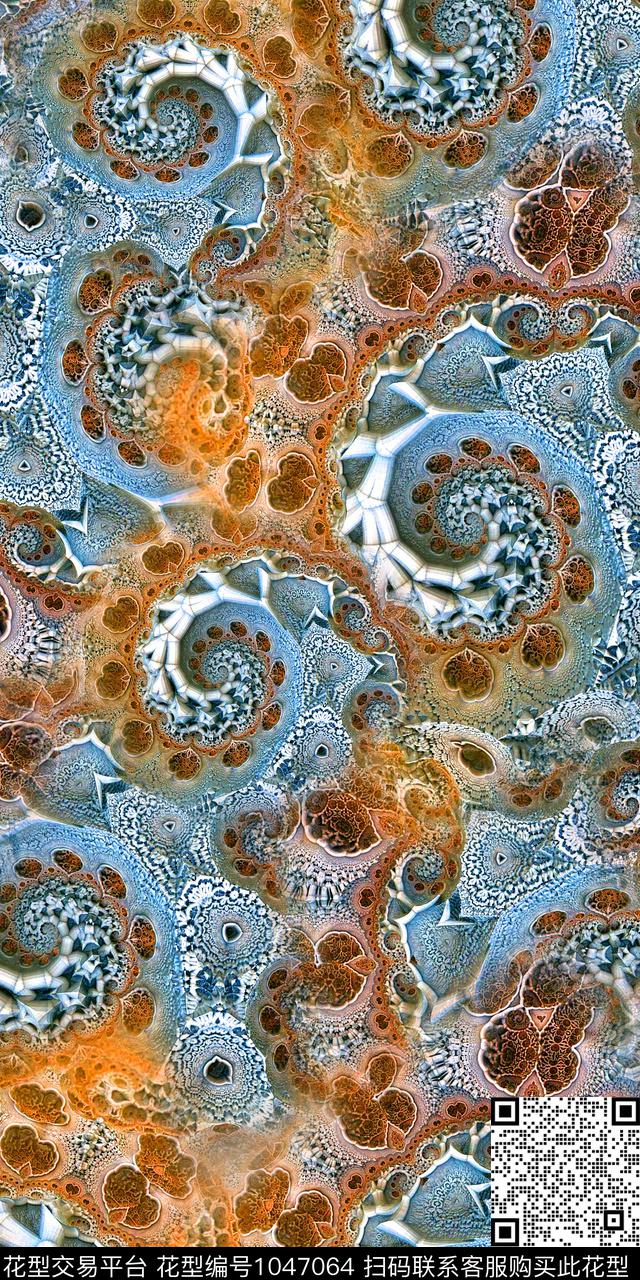 肌理抽象复古数码印花华亿平台下载（图片编号: 1047064） - 瓦栏（Walan）