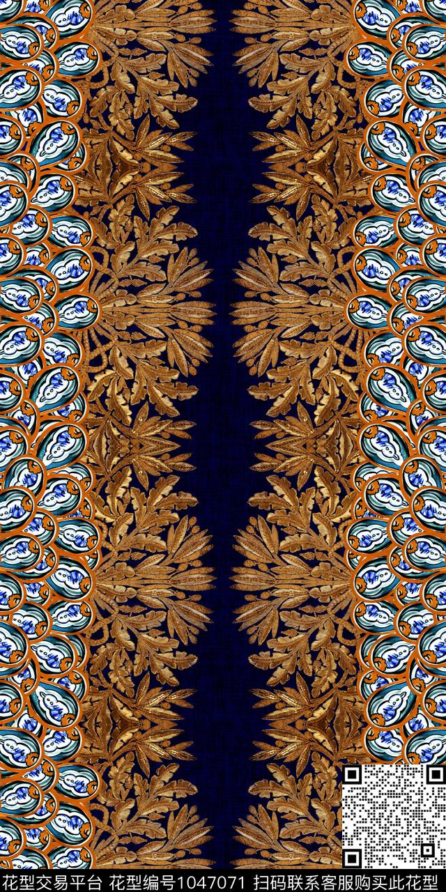 条纹民族风民族花卉数码印花华亿平台下载（图片编号: 1047071） - 瓦栏（Walan）