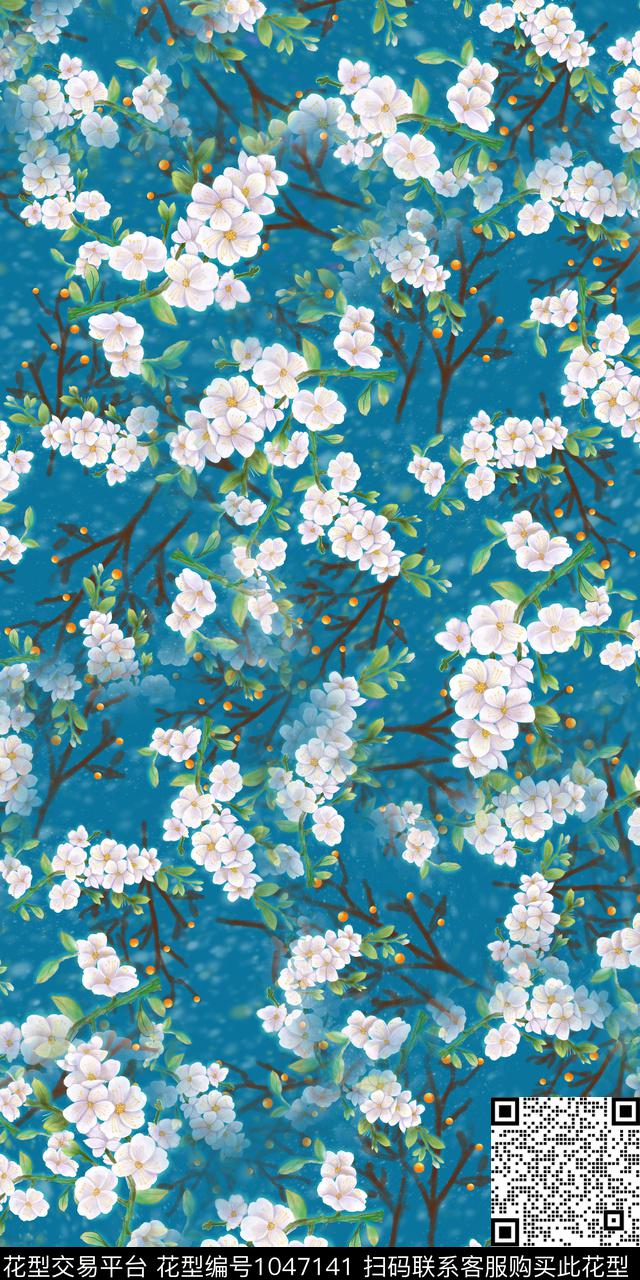 数码华亿平台水彩花卉女装数码印花华亿平台下载（图片编号: 1047141） - 瓦栏（Walan）