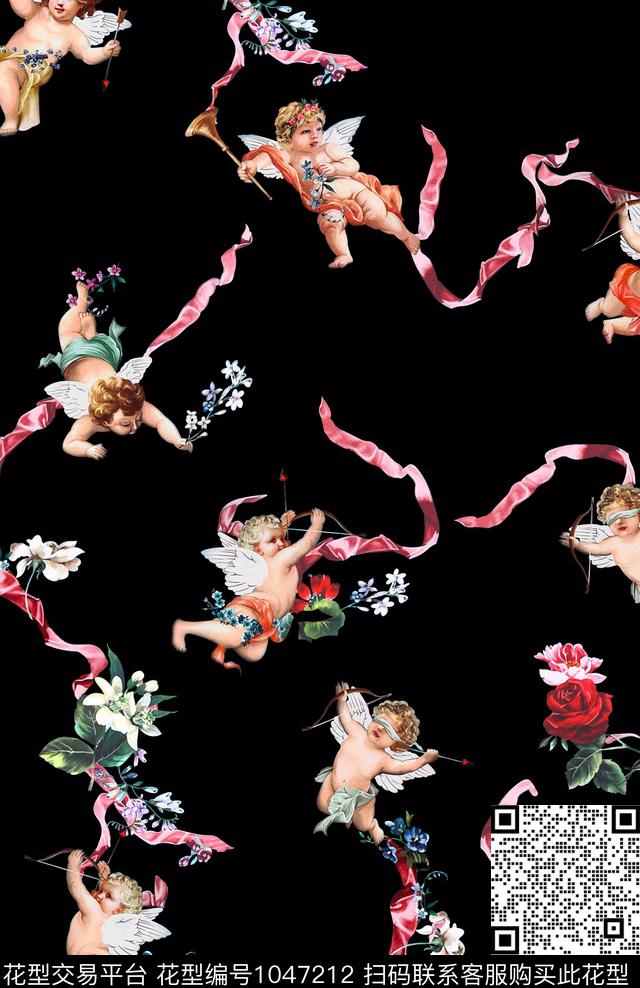 花卉天使DOLCEGABBANA数码印花华亿平台下载（图片编号: 1047212） - 瓦栏（Walan）