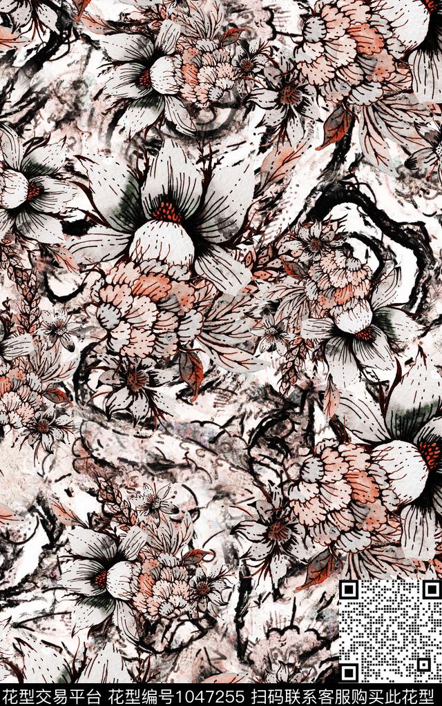 数码华亿平台民族风抽象数码印花华亿平台下载（图片编号: 1047255） - 瓦栏（Walan）