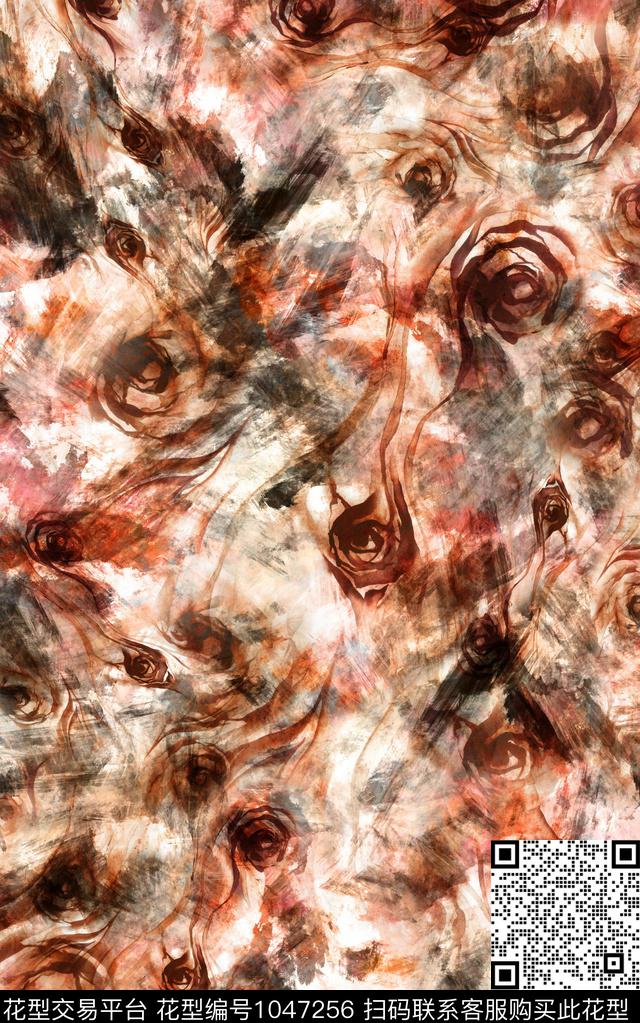 数码华亿平台民族风抽象数码印花华亿平台下载（图片编号: 1047256） - 瓦栏（Walan）