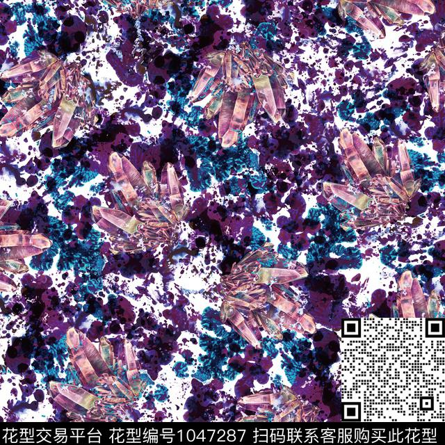 数码华亿平台抽象花卉数码印花华亿平台下载（图片编号: 1047287） - 瓦栏（Walan）