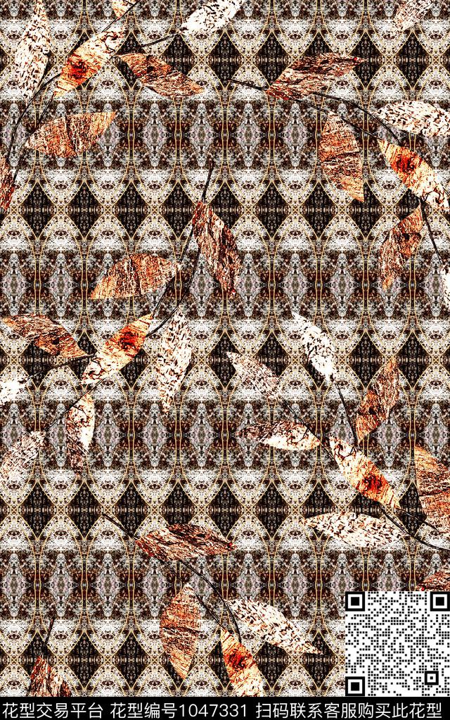 数码华亿平台抽象花卉数码印花华亿平台下载（图片编号: 1047331） - 瓦栏（Walan）