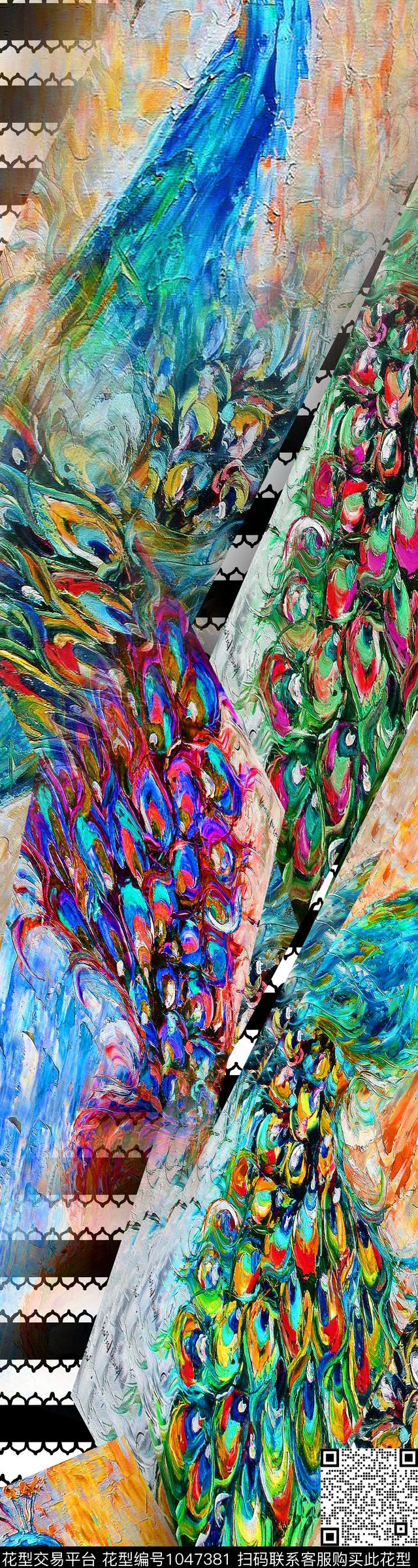 数码华亿平台抽象定位花数码印花华亿平台下载（图片编号: 1047381） - 瓦栏（Walan）