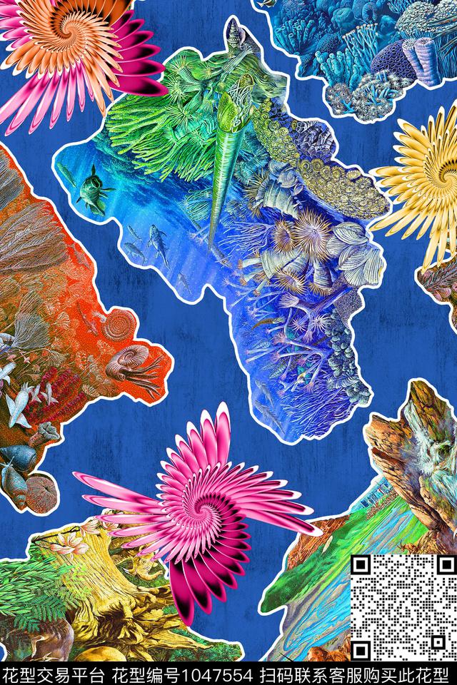 分形抽象风景景观数码印花华亿平台下载（图片编号: 1047554） - 瓦栏（Walan）