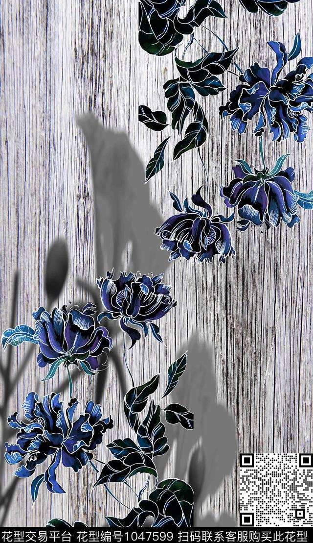 数码华亿平台波西米亚定位花数码印花华亿平台下载（图片编号: 1047599） - 瓦栏（Walan）