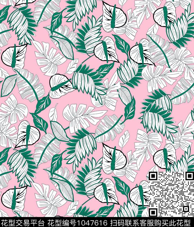 抽象休闲花卉传统印花华亿平台下载（图片编号: 1047616） - 瓦栏（Walan）