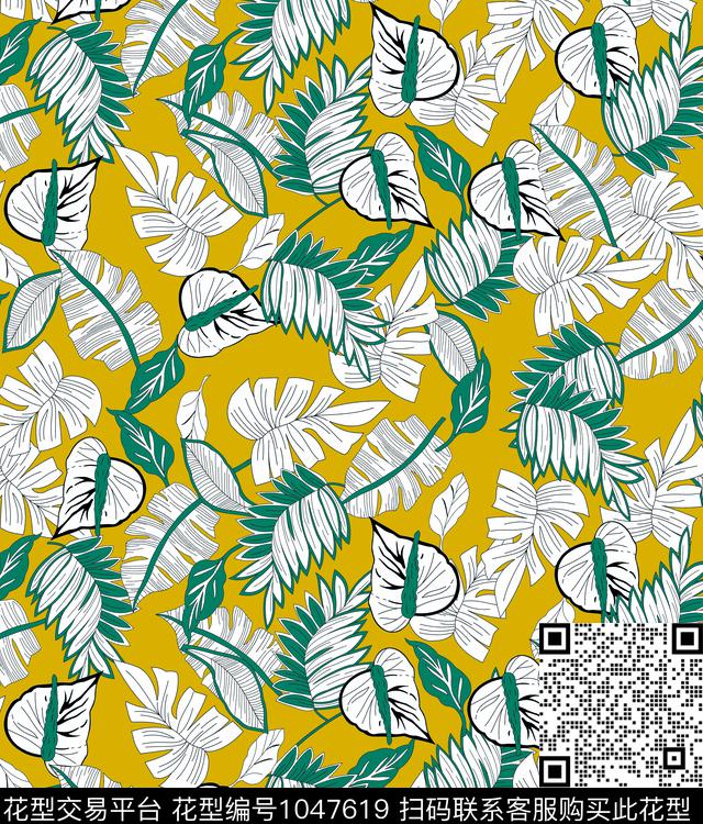 抽象休闲花卉传统印花华亿平台下载（图片编号: 1047619） - 瓦栏（Walan）