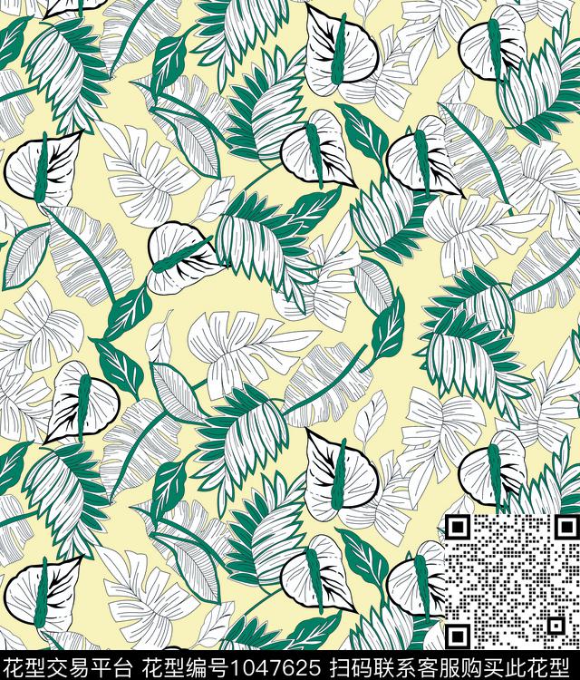 抽象休闲花卉传统印花华亿平台下载（图片编号: 1047625） - 瓦栏（Walan）