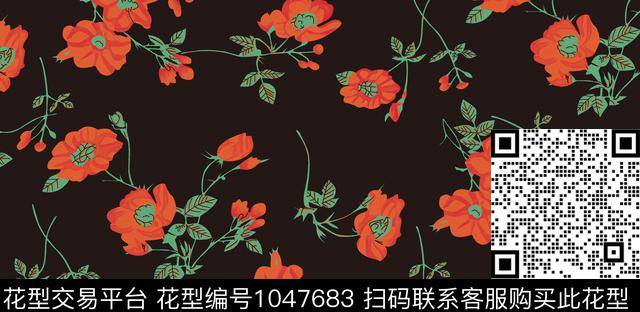 朦胧花卉小碎花花卉传统印花华亿平台下载（图片编号: 1047683） - 瓦栏（Walan）