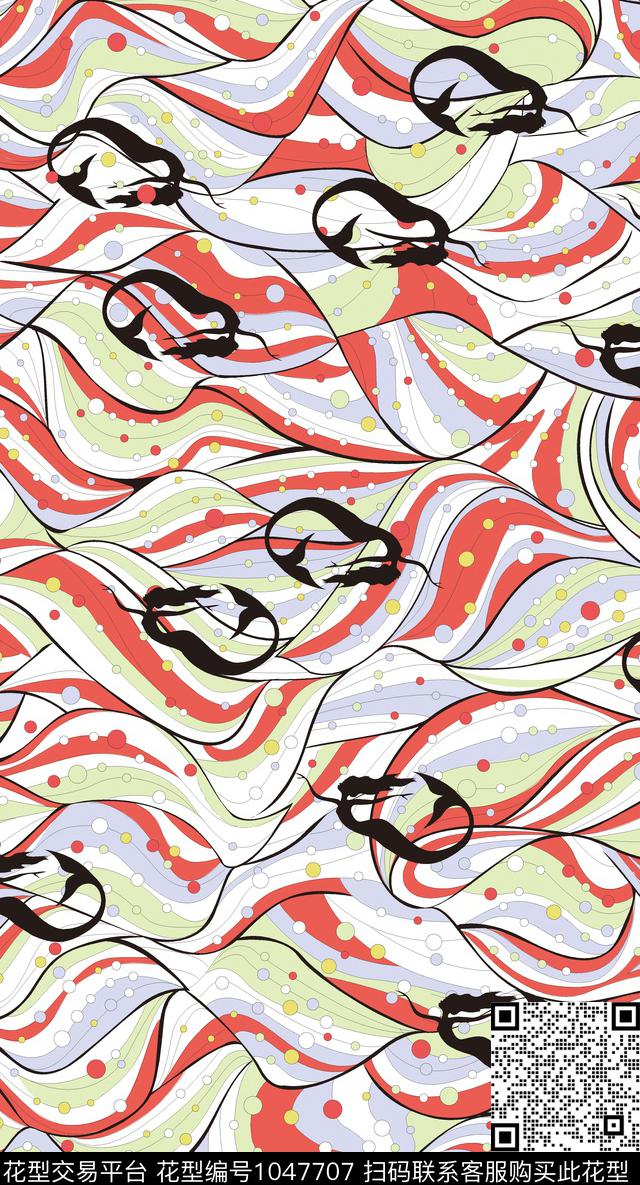 春夏华亿平台抽象潮牌数码印花华亿平台下载（图片编号: 1047707） - 瓦栏（Walan）