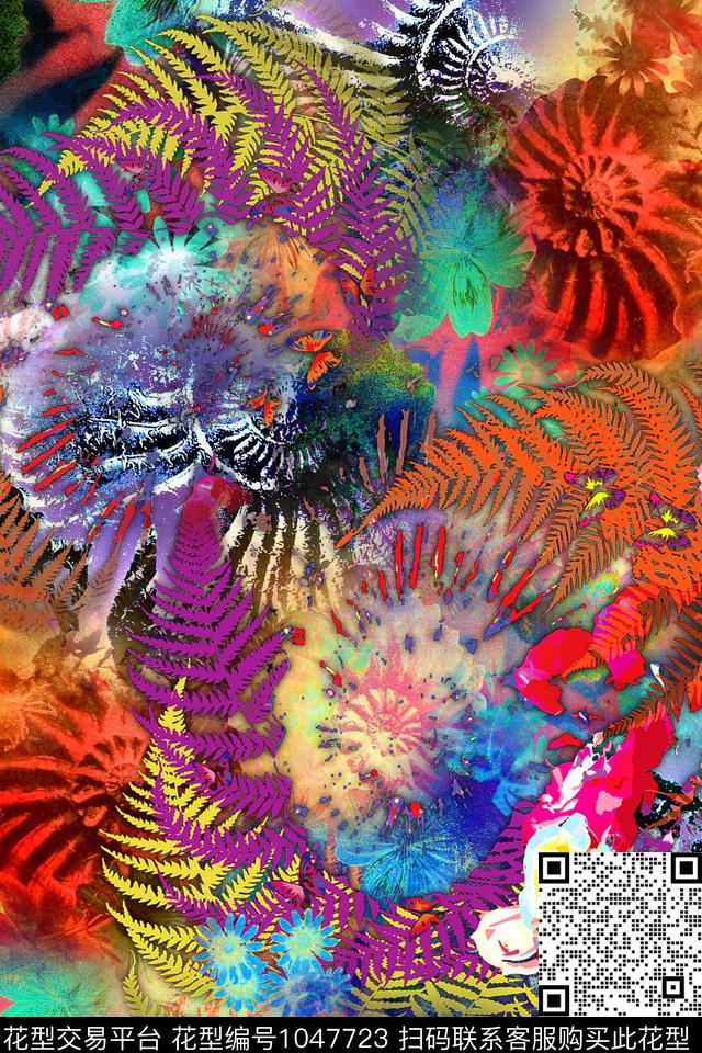 数码华亿平台创意抽象数码印花华亿平台下载（图片编号: 1047723） - 瓦栏（Walan）