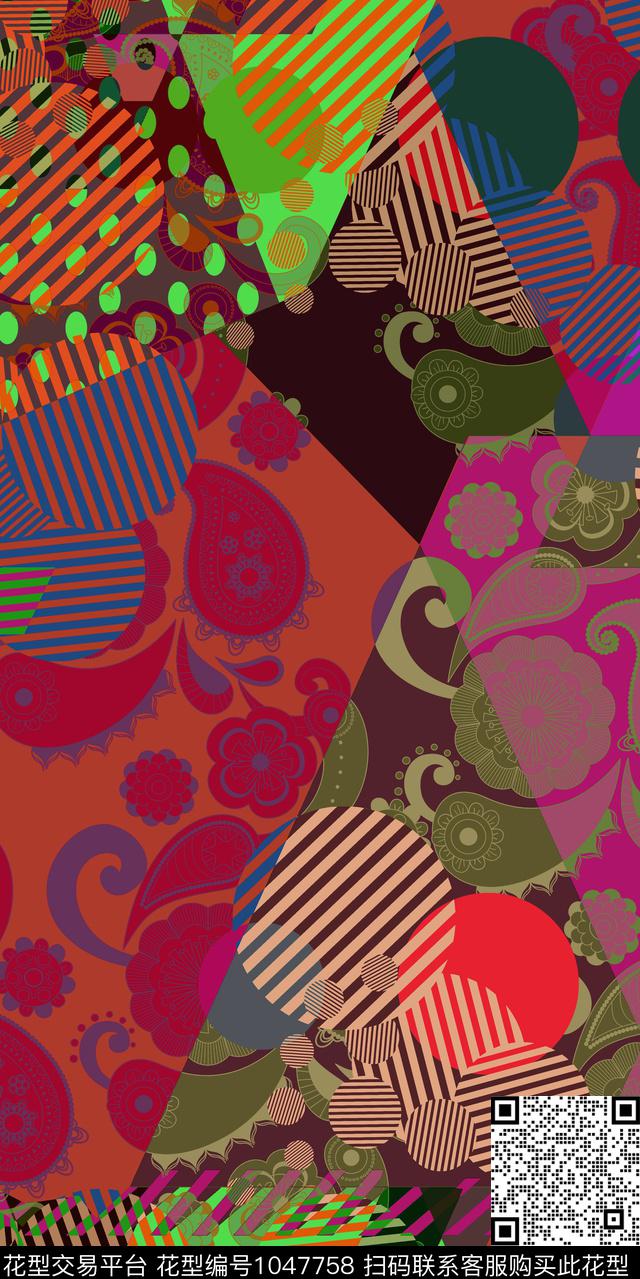 数码华亿平台女装佩斯利数码印花华亿平台下载（图片编号: 1047758） - 瓦栏（Walan）