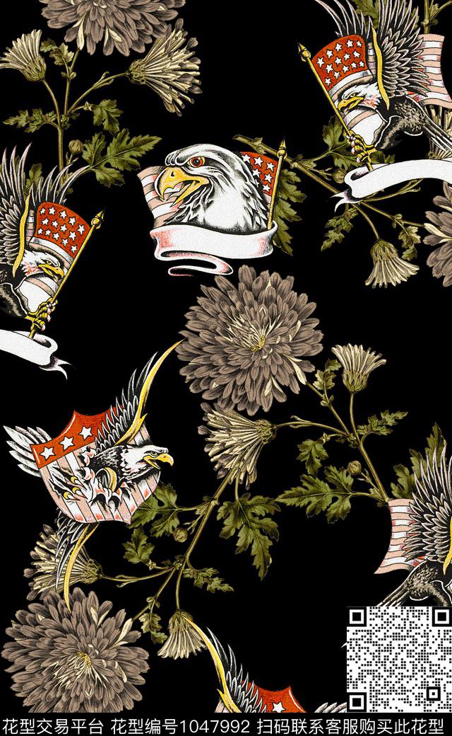 数码华亿平台字母老鹰数码印花华亿平台下载（图片编号: 1047992） - 瓦栏（Walan）