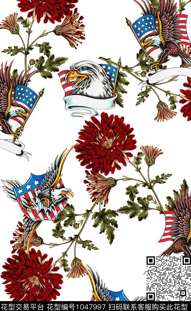 数码华亿平台字母老鹰数码印花华亿平台下载（图片编号: 1047997） - 瓦栏（Walan）