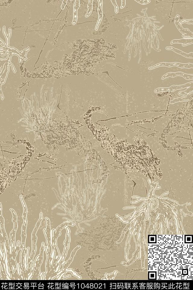 花鸟山水鸟昆虫图案民族风图案传统印花华亿平台下载（图片编号: 1048021） - 瓦栏（Walan）