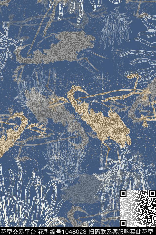 花鸟山水鸟昆虫图案民族风图案传统印花华亿平台下载（图片编号: 1048023） - 瓦栏（Walan）