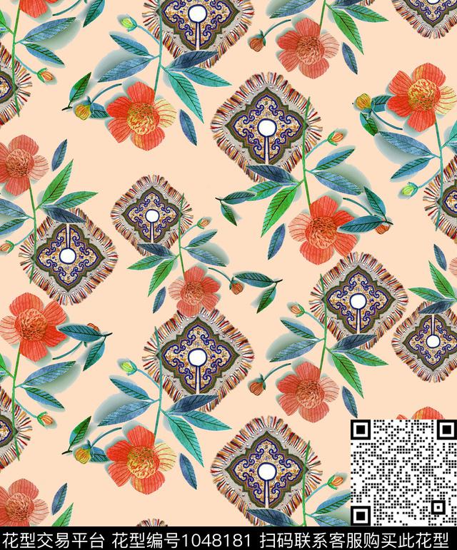 数码华亿平台彩底花卉女装数码印花华亿平台下载（图片编号: 1048181） - 瓦栏（Walan）