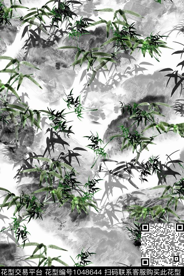 女装竹子中国风数码印花华亿平台下载（图片编号: 1048644） - 瓦栏（Walan）
