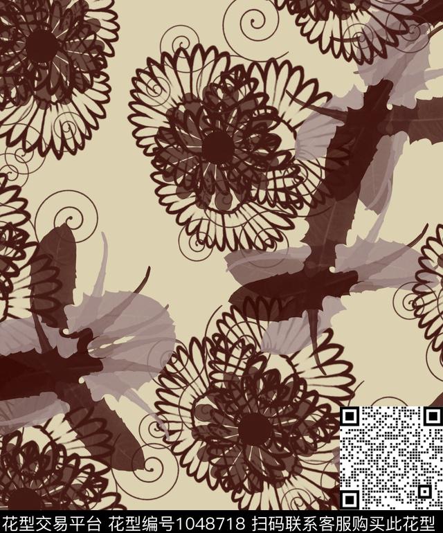 线条抽象几何数码印花华亿平台下载（图片编号: 1048718） - 瓦栏（Walan）