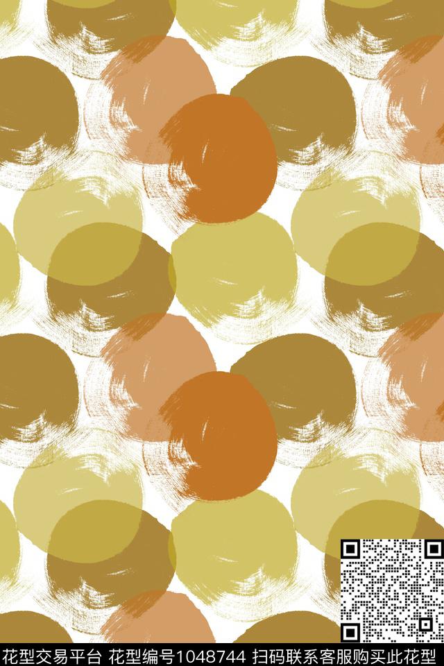 抽象圆圈与波点手绘线条笔触传统印花华亿平台下载（图片编号: 1048744） - 瓦栏（Walan）